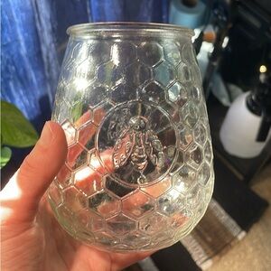 Clear Glass Honeycomb Patterned Tumbler
